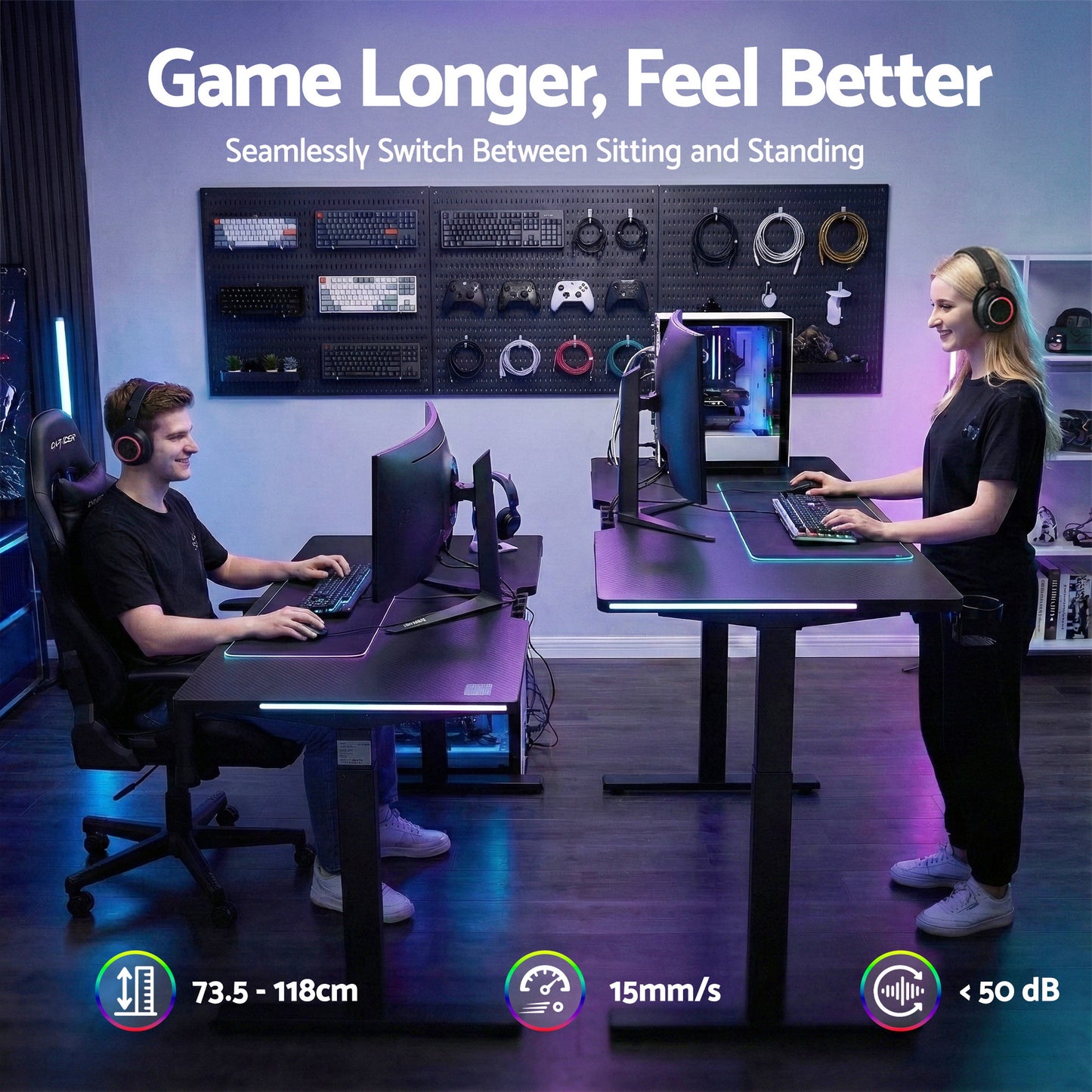 Artiss Electric Standing Desk Height Adjustable Gaming Desk Home Office 140cm