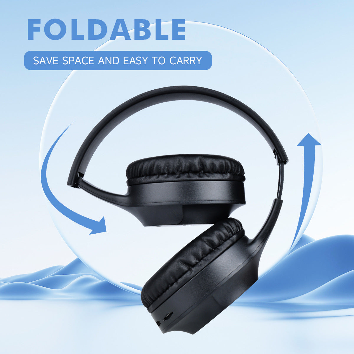Khaki Wireless Gaming Headphones with Lights - Foldable Design, 40mm Drivers, Comfortable